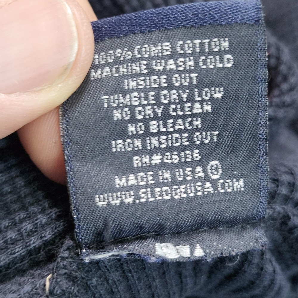 Y2K Sledge Shirt Womens Small Blue Hooded Thermal 1/2 Zip Long Sleeve Graphic - Picture 9 of 9